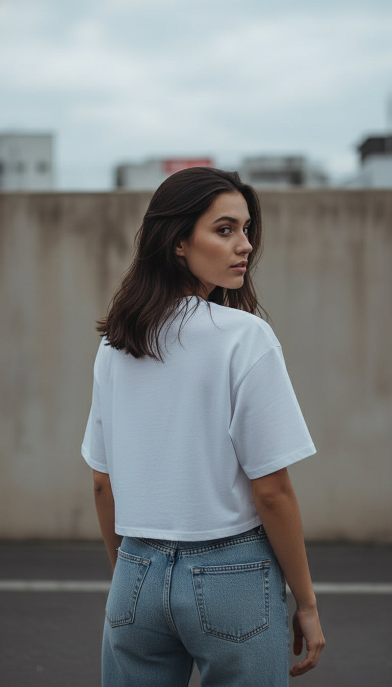 The Varsity Essential Crop - White