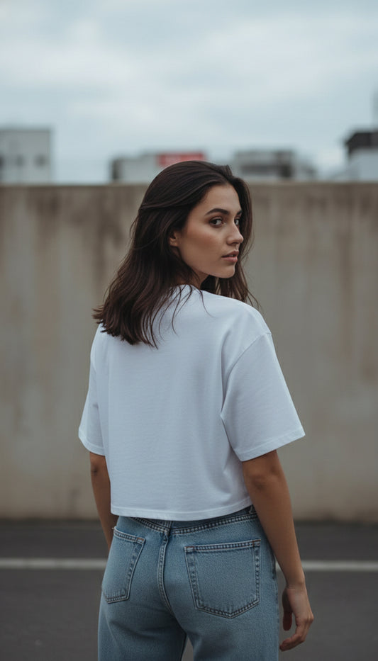 The Varsity Essential Crop - White