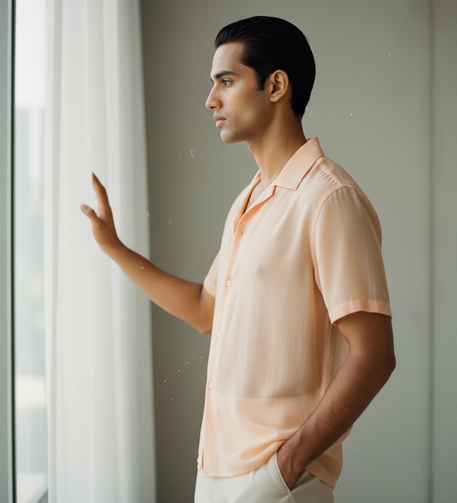Peachy Sand Sheer Crepe Shirt