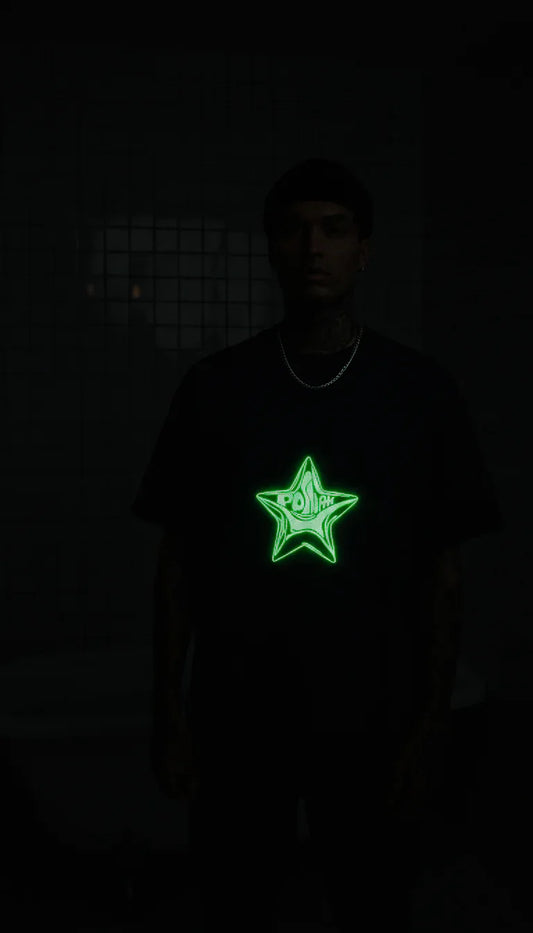 Astra Glow Boxy Tee - Navy Blue - P O S H A A K