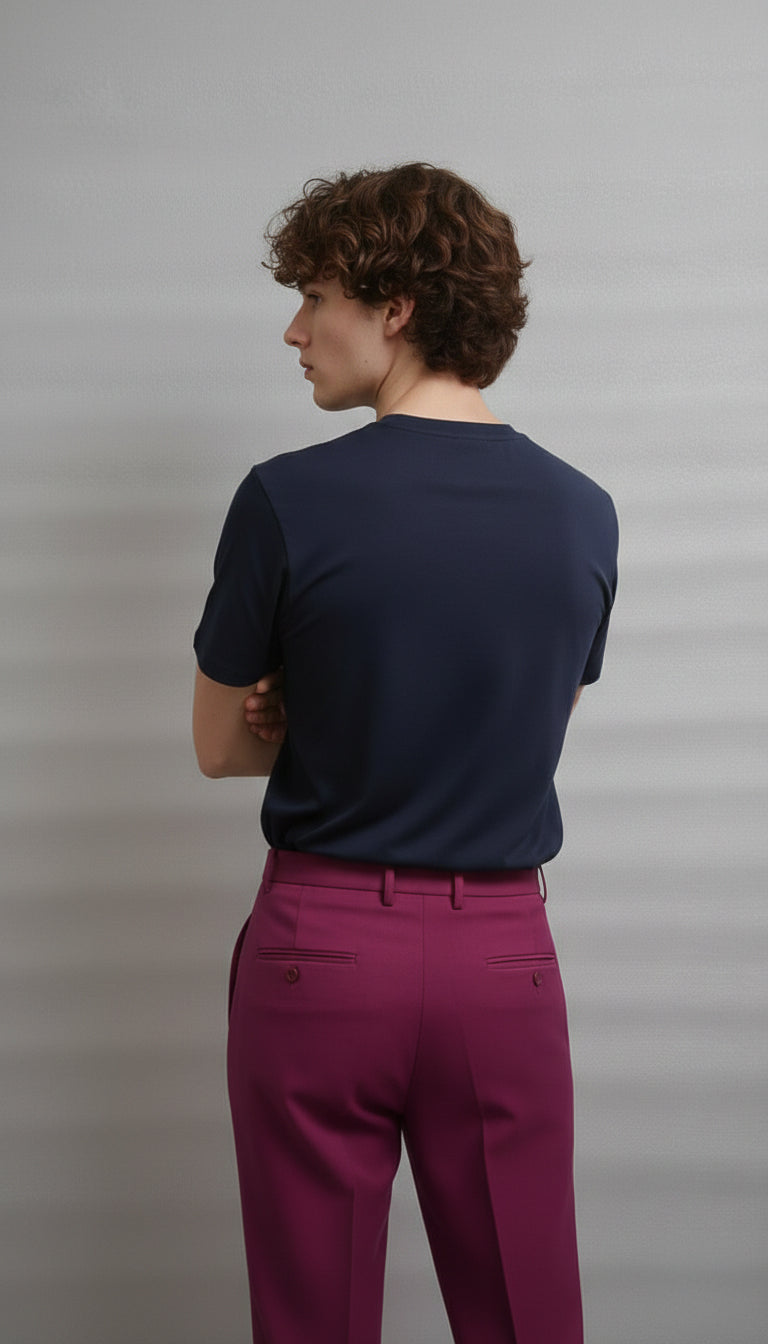 The "Gilded Flora" 3D Puff Tee - Midnight Navy