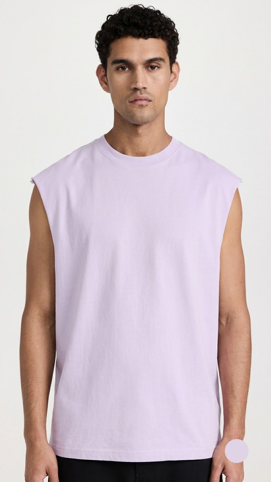 Raw Edge Tank Top - Lavender