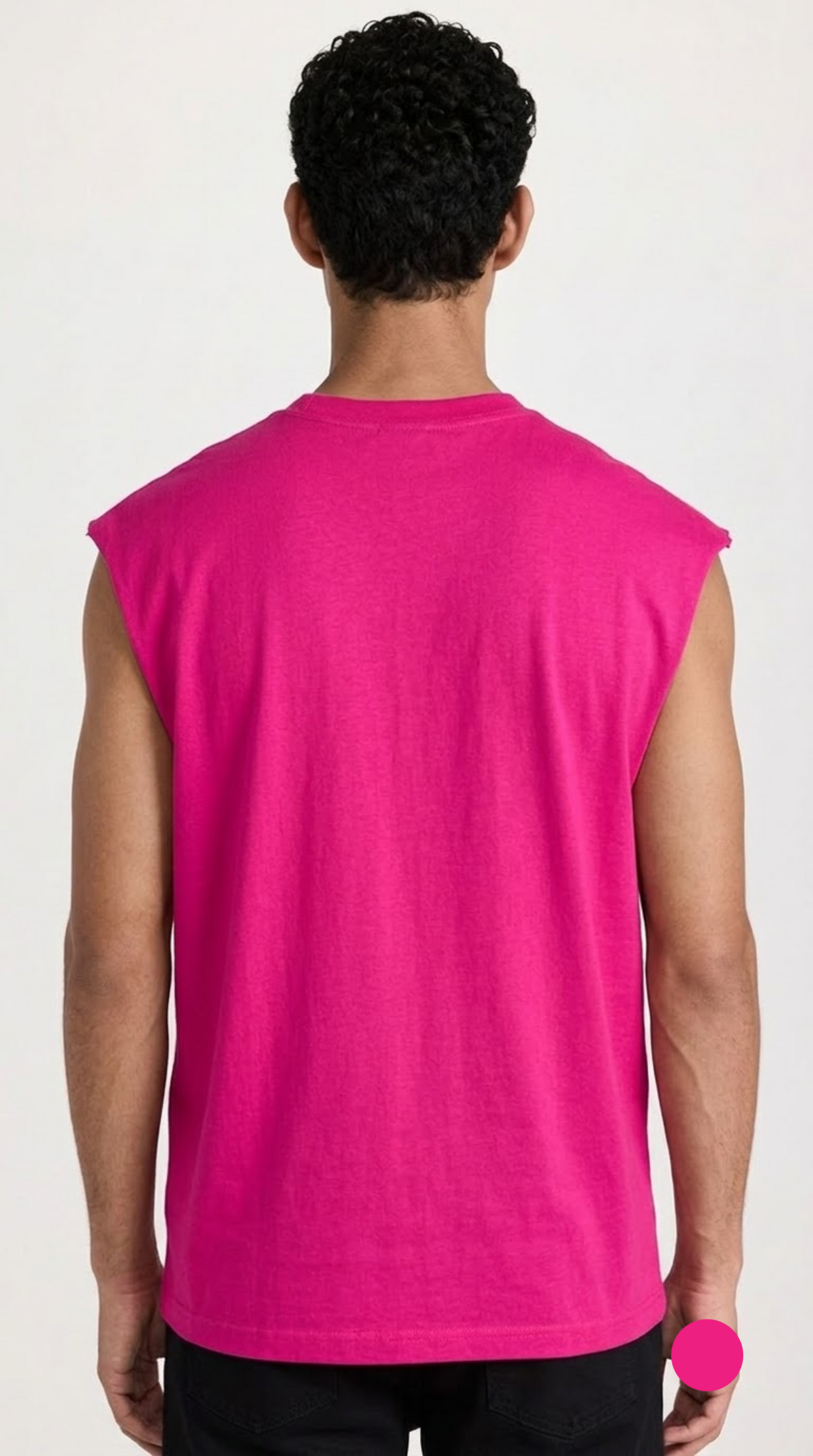 Raw Edge Tank Top - Fuchsia