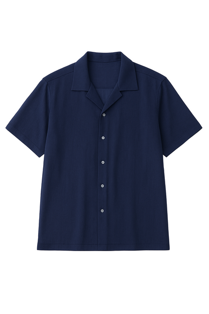 Midnight Blue Sheer Crepe Shirt