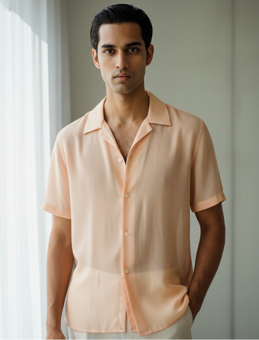 Peachy Sand Sheer Crepe Shirt