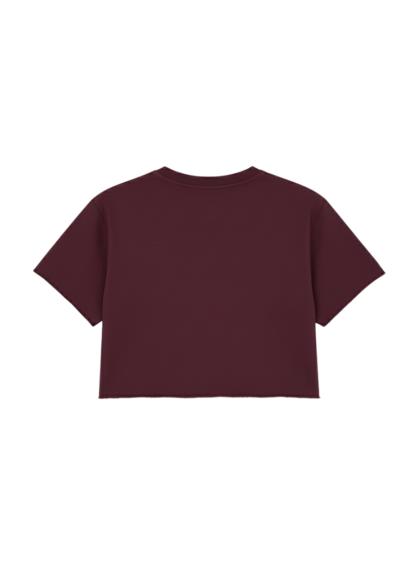 Maroon t-shirt on a white background