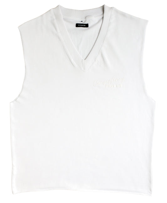 The Apex Tank - Super White V-neck tank top