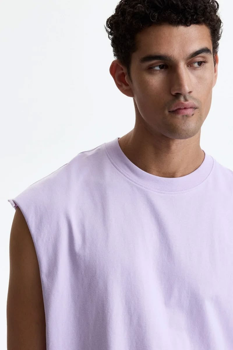 Raw Edge Tank Top - Lavender