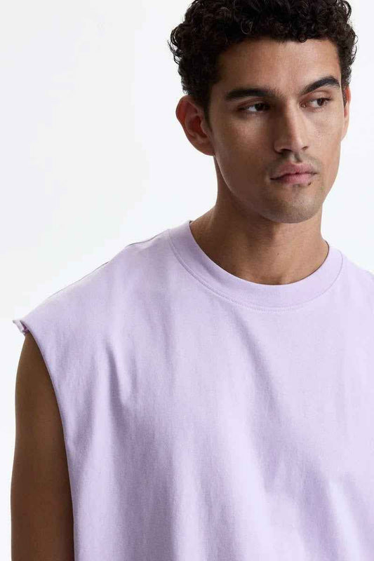 Raw Edge Tank Top - Lavender