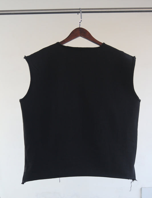 Raw Black Tank Top – 420GSM Heavyweight Fleece