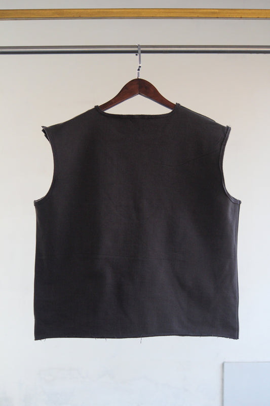 Raw Dark Grey Tank Top – 420GSM Heavyweight Fleece
