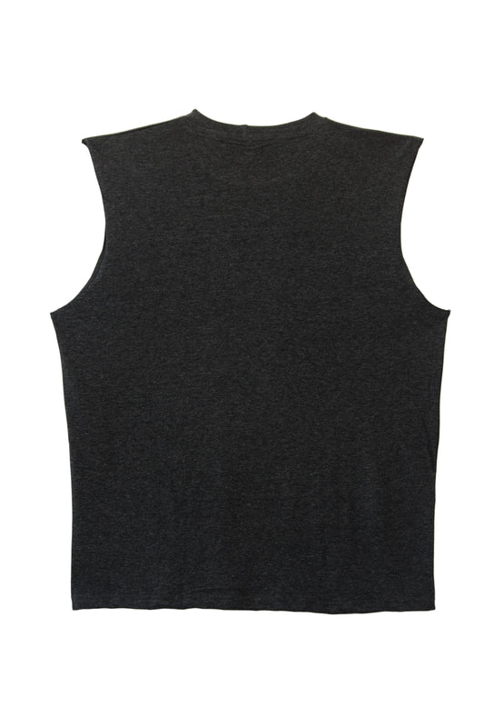 The Bastard Cut – Charcoal Melange Raw Edge Tank