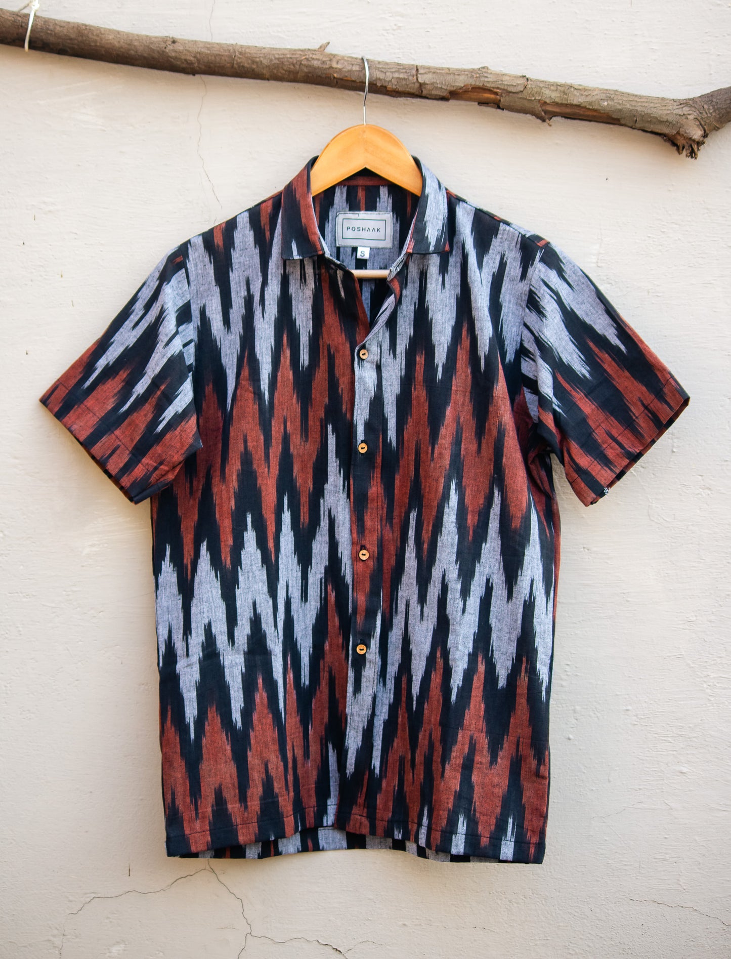 BLACK MAROON GREY IKAT COTTON