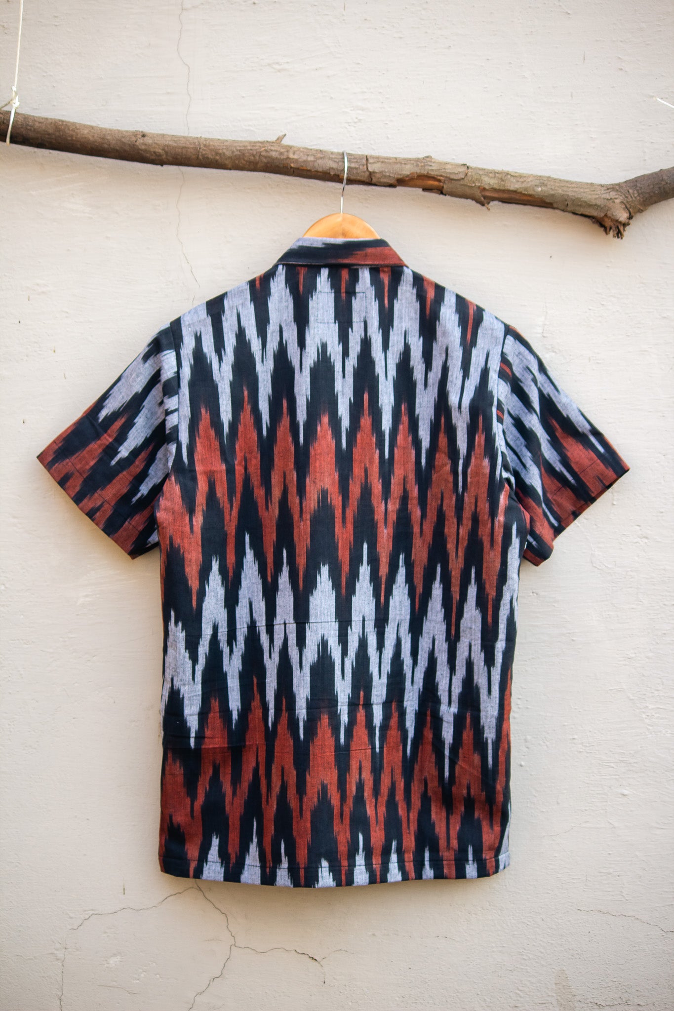 BLACK MAROON GREY IKAT COTTON