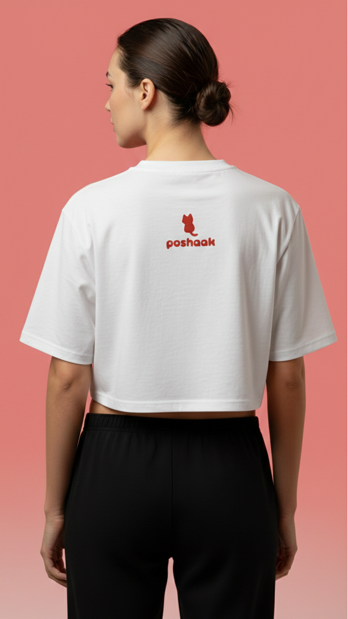 Cutie Cherry Pie Boxy Crop - White