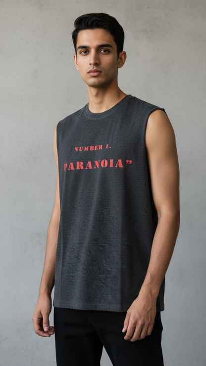 The Bastard Cut – Charcoal Melange Raw Edge Tank