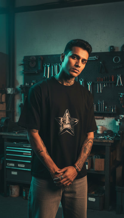 Astra Glow Boxy Tee - Black