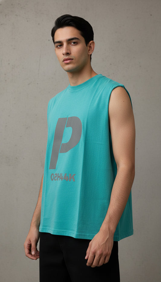 The "Essentialist" Raw-Edge Tank - Turquoise