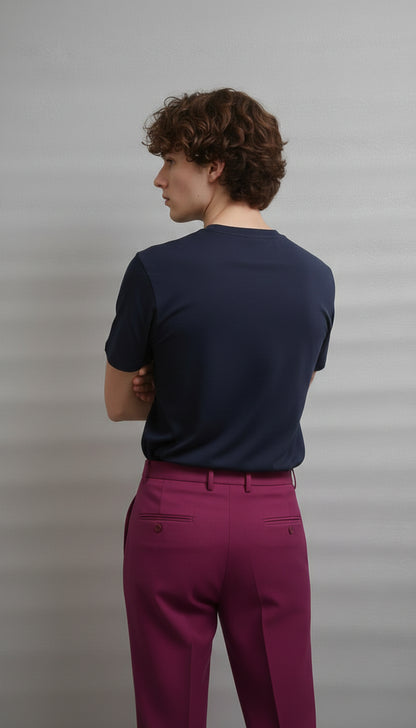 The "Gilded Flora" 3D Puff Tee - Midnight Navy