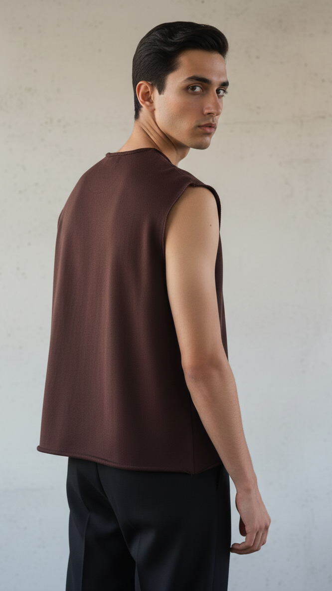 Raw Coffee Tank Top – 420GSM Heavyweight Fleece