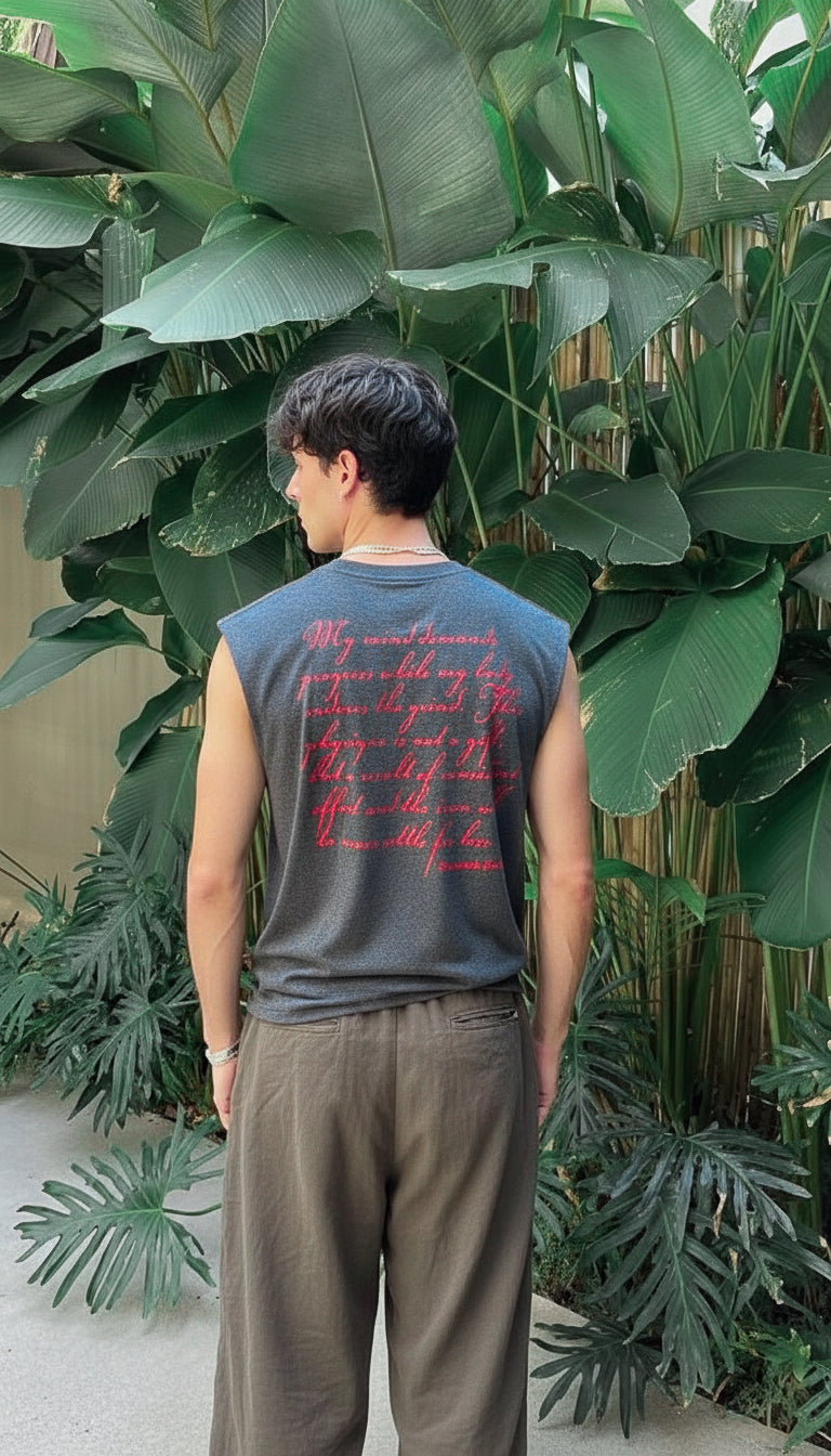 The "Iron Will" Heavy-Rep Tank - Charcoal Melange