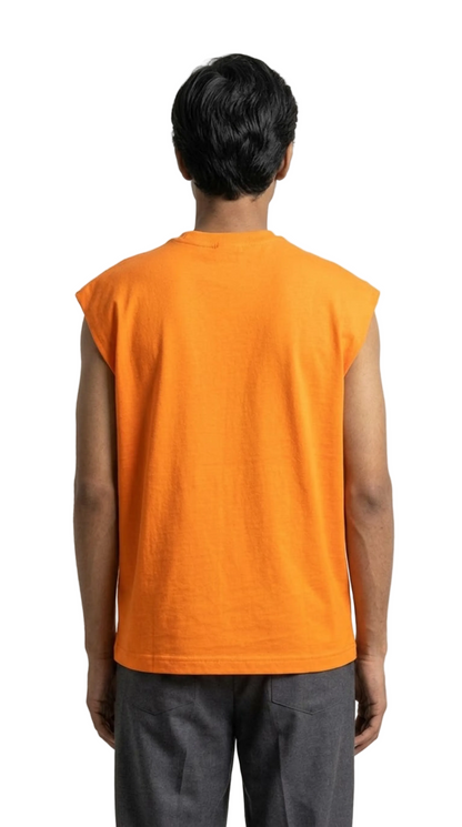 Raw Edge Tank Top - Vibrant Orange