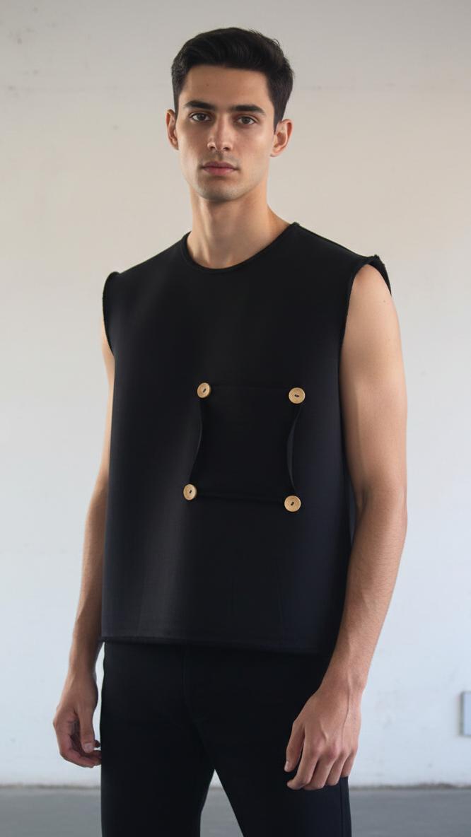 Raw Black Tank Top – 420GSM Heavyweight Fleece